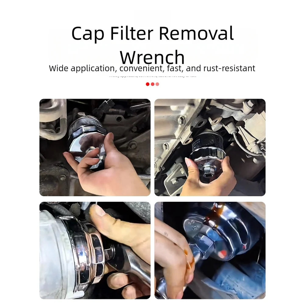 64mm-89mm End Cap Machine Filter Removal Tool 1/2inch Square Drive Oil Filter Remove Tool Machine Filter Hand Tool Oasis Select