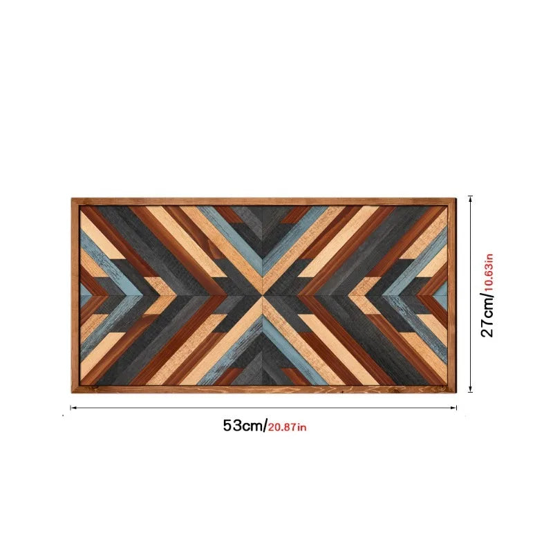 Wall Stickers Wooden Frame Paintings Nordic Style Geometric Patterns Living Room Bedroom Study Decoration Oasis Select No. MZ454-M