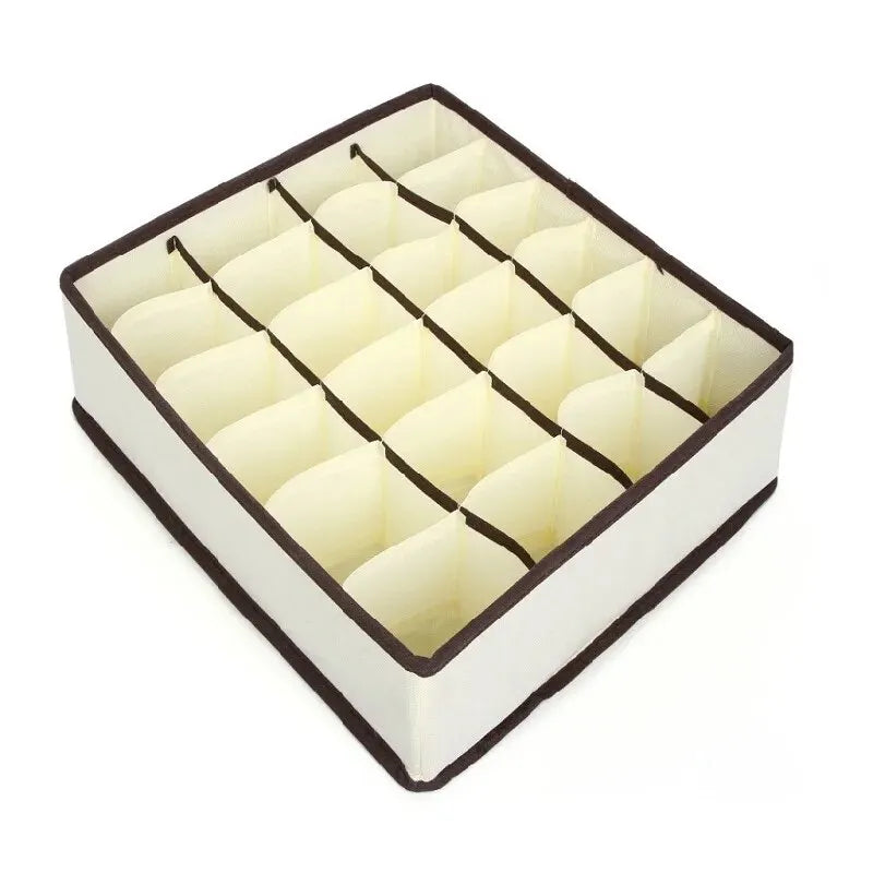 6/7/8/24 Grid Storage Box Beige Underwear Storage Box Four Piece Sock Storage Fabric Bra Storage Box Oasis Select