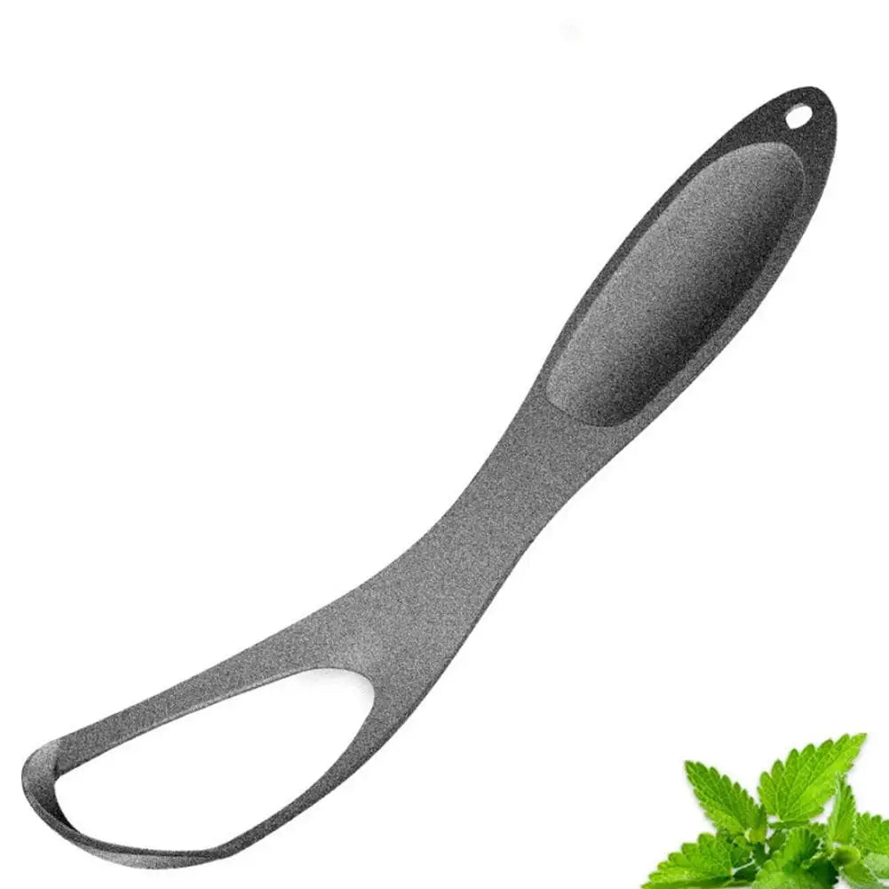 Stainless Steel Tongue Scraper Fan-Shaped Tongue Cleaner for Fresh Breath, Oral Hygiene Care Tool Coated Tongue Toothbrush Oasis Select grey