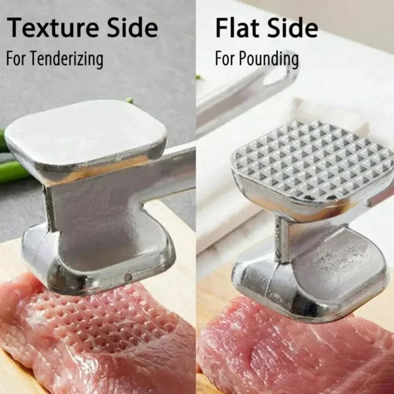 Household aluminum alloy double-sided meat hammer, steak hammer, loose beef tenderizer, kitchen accessory Oasis Select