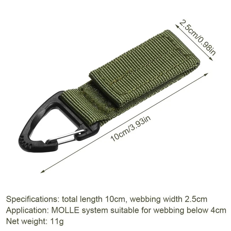 3/6/9pcs Outdoor Camping Carabiner Nylon Tactical Backpack Key Hook Webbing Buckle System Belt Buckle Hanging Climbing Accessory Oasis Select