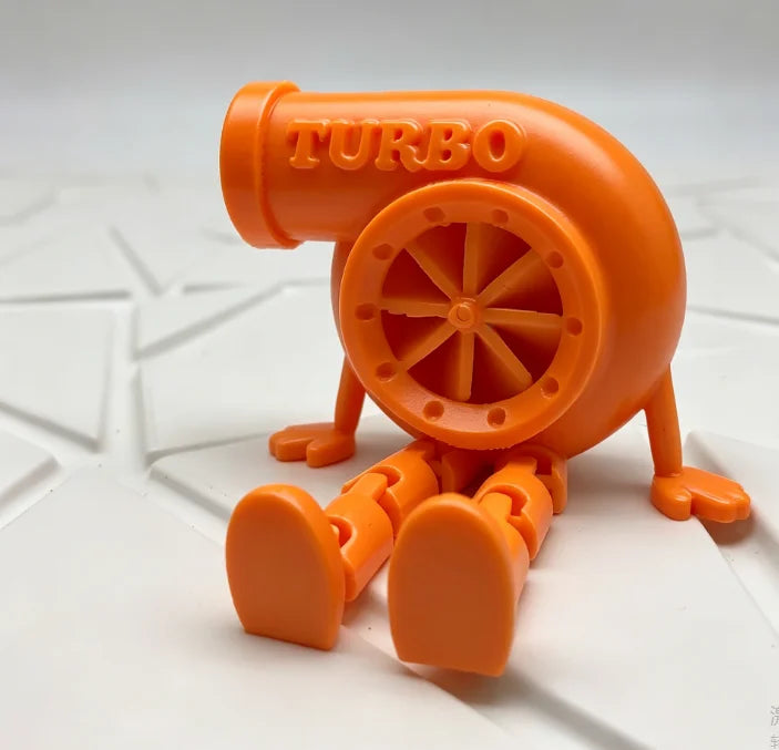 Mini Turbo Character Ornament 3D Printed Articulated Figurin Decor for Desk & Car Display Automotive Fans Model Collectors Gifts Oasis Select Orange turbine