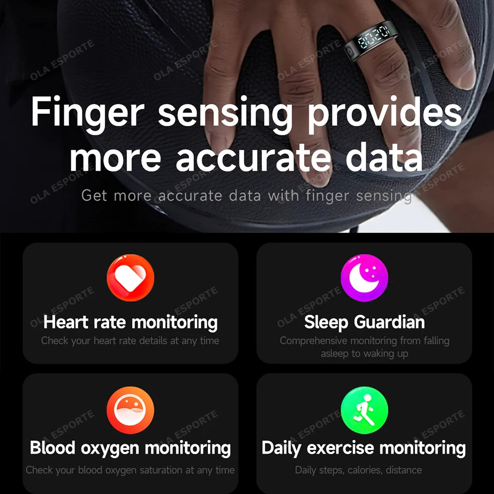 Smart Ring – Heart Rate, SpO2, Sleep Tracker & Gesture Control