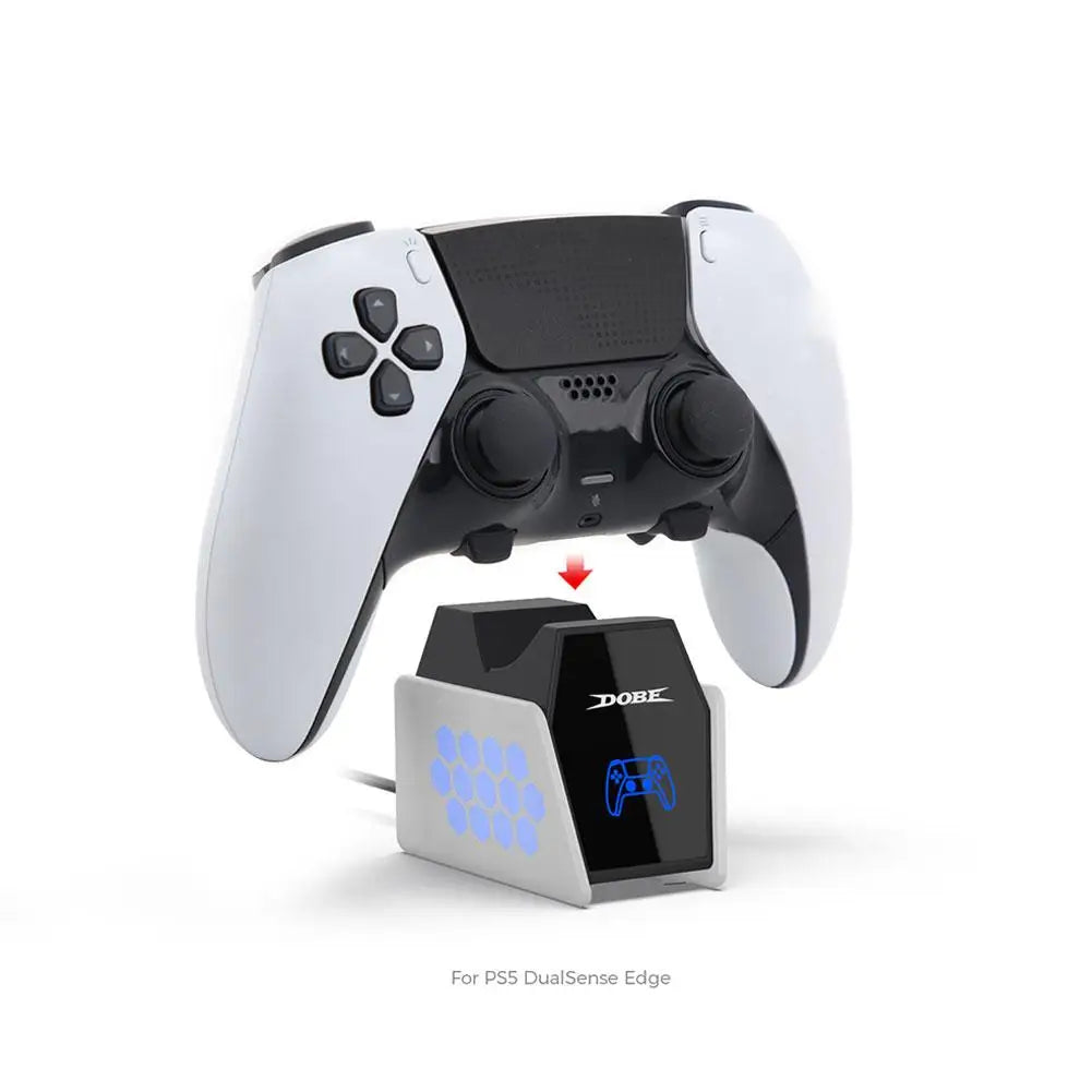 PS5 Controller Charging Station – RGB LED Light & Auto Stop