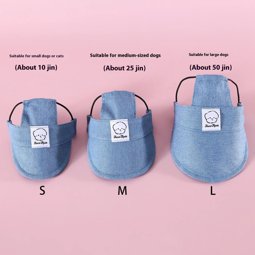 Pet outdoor cowboy sun hats, cats, small and medium-sized dogs, baseball caps, embroidered cartoon cute Shiba Inu headwear caps Oasis Select