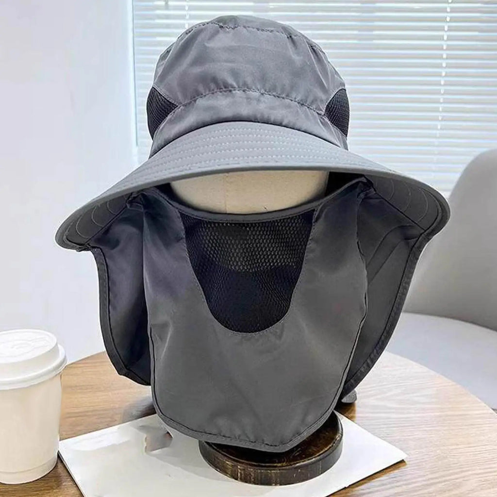 Fishing Hat Summer Sun Hats UV Protection Outdoor Fishing Caps For Hiking Camping Visor Bucket Hat Neck Flap Fisherman Hat Oasis Select