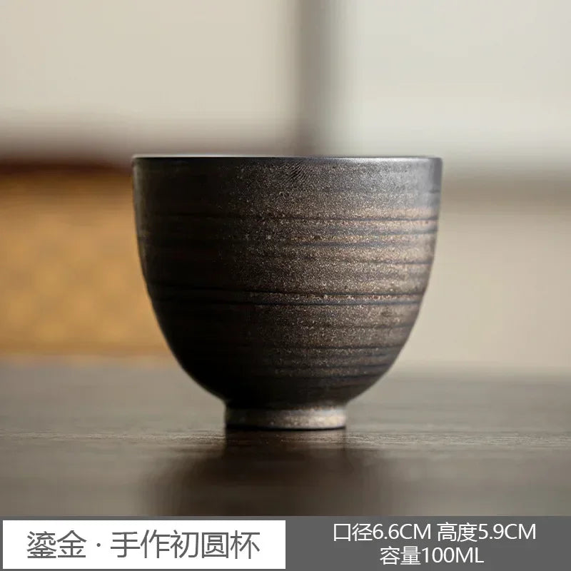 Gilded Glaze Tea Cup Handmade Eggshell China Master's Cup Tea Making Kung Fu Tea Cups Ceramic Japanese Kung Fu Teaware Oasis Select B-Tea Cup C-55ML 51-100ml