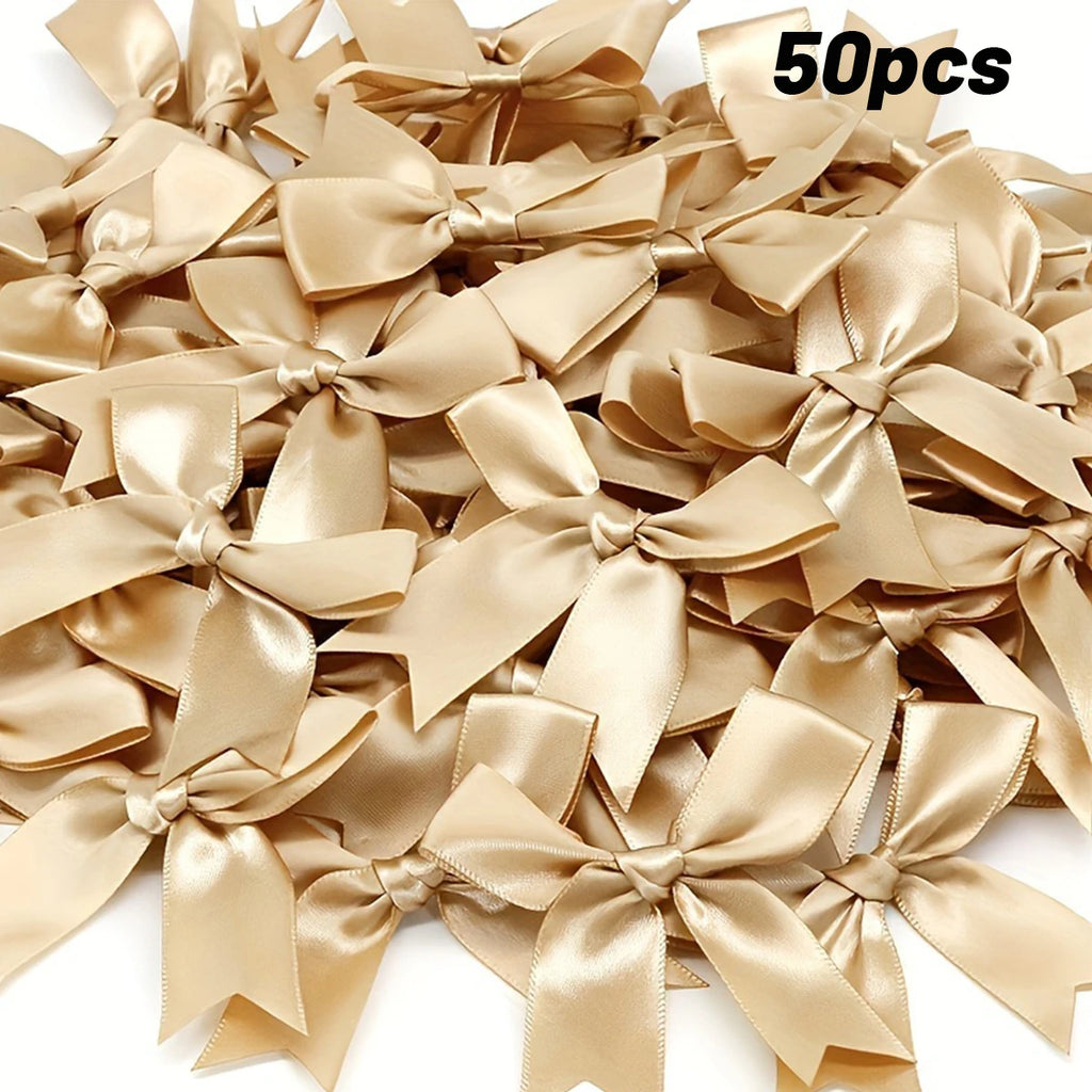 50pcs, decorative bow 3.35 inches, gift wrapping decoration, wedding, holiday and DIY crafts, birthday gifts, accessories Oasis Select golden 50pcs Other