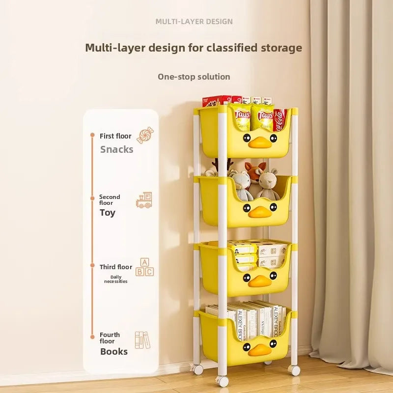 Multi-functional Children's bookshelf storage rack Living room floor-to-ceiling multi-layer snack rack trolley Oasis Select