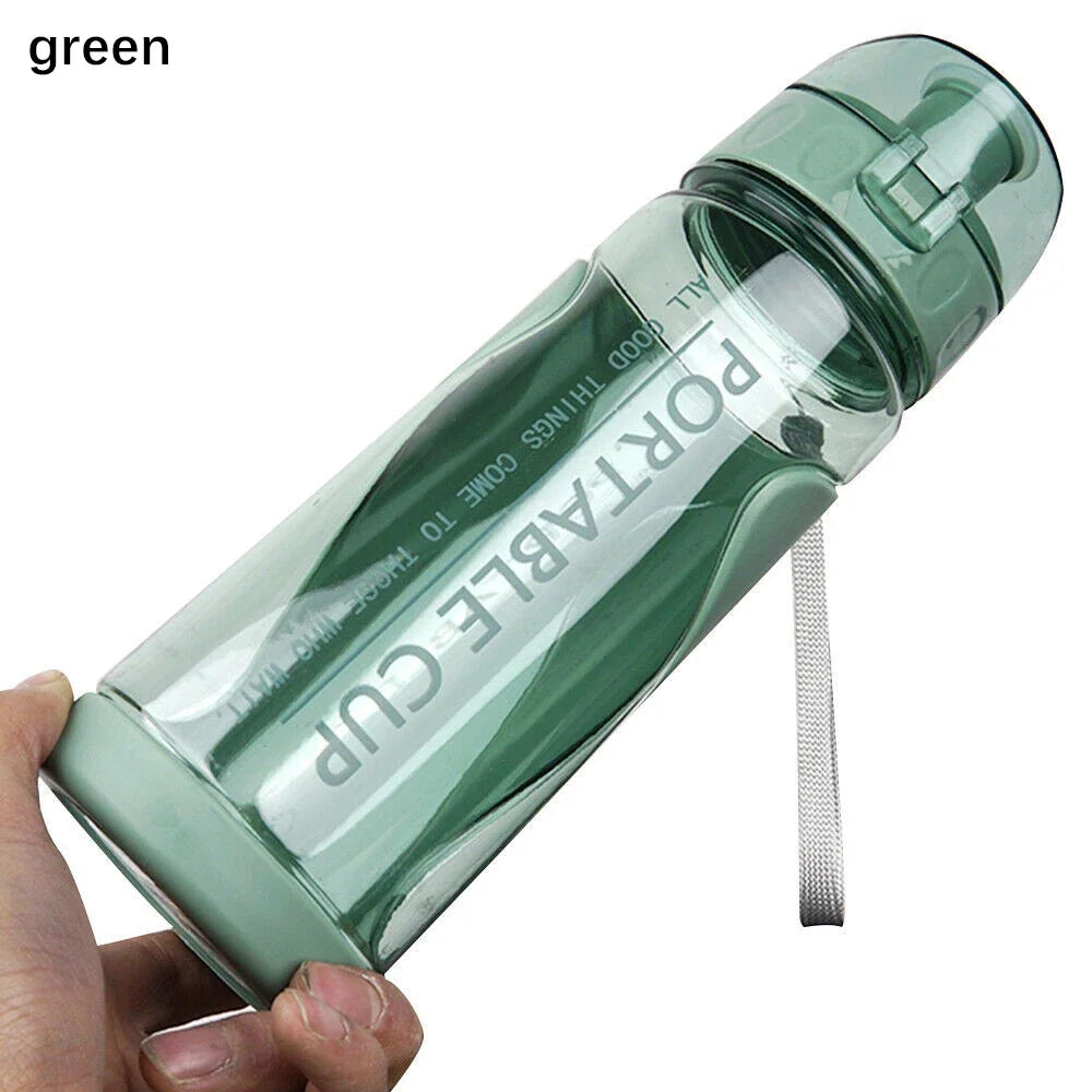 500ml Portable Sports Water Bottle Plastic Outdoor Gym Travel Drinks Mugs Clear Leakproof Drinking Bottle Water Bottles Oasis Select 501-600ml green