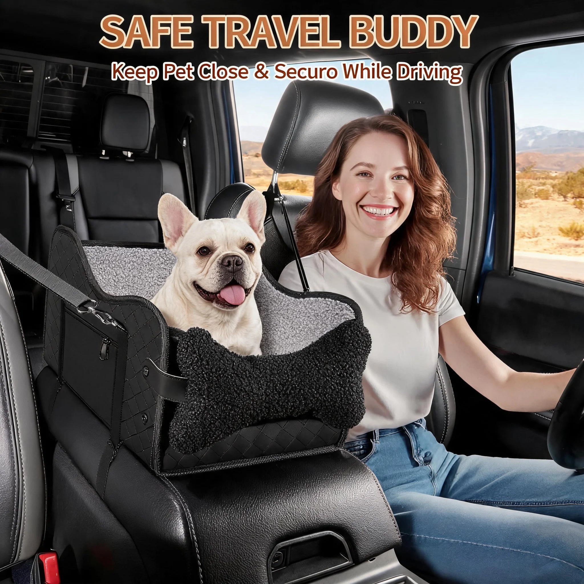 Car Dog Bed Durable Foldable Armrest Box Central Control Dog Safety Seat Portable For Truck Backseat Front Stroller Pet Supplies Oasis Select