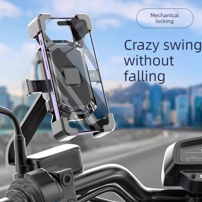1pcs Universal Motorcycle Phone Bracket Rotatable Anti-slip Holder Stable Mount for MTB Bike Scooter Cycling Outdoor Use Oasis Select