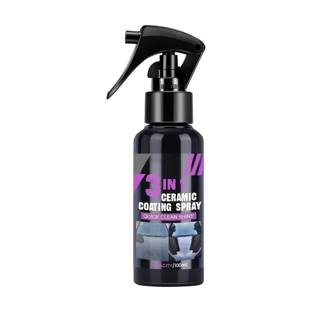 3 in 1 Car Ceramic Nano Coating Spray Auto Nano Crystal Hydrophobic Layer Anti-Scratches Polishing Paint Coating Agent Cleanser Oasis Select 100ml X 1