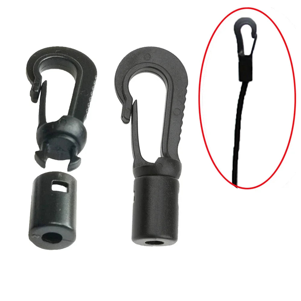 4mm Shock Bungee Cord Karabiner Hook Elastic Cord Rope End Straight Bendy Shock Cord for Marine Kayak Canoe Boat Rafting Oasis Select