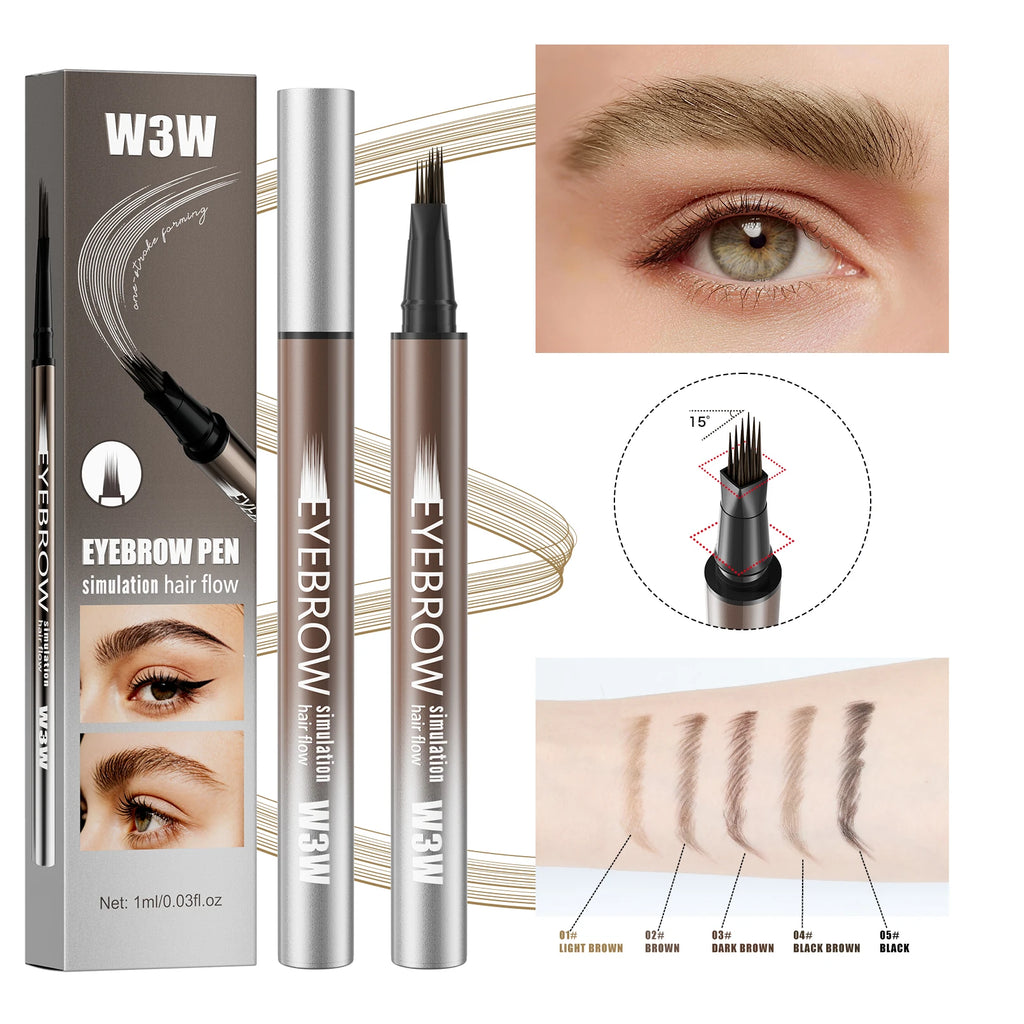 W3W Liquid Eyebrow Pen – Waterproof & Smudge-Proof | 5 Shades