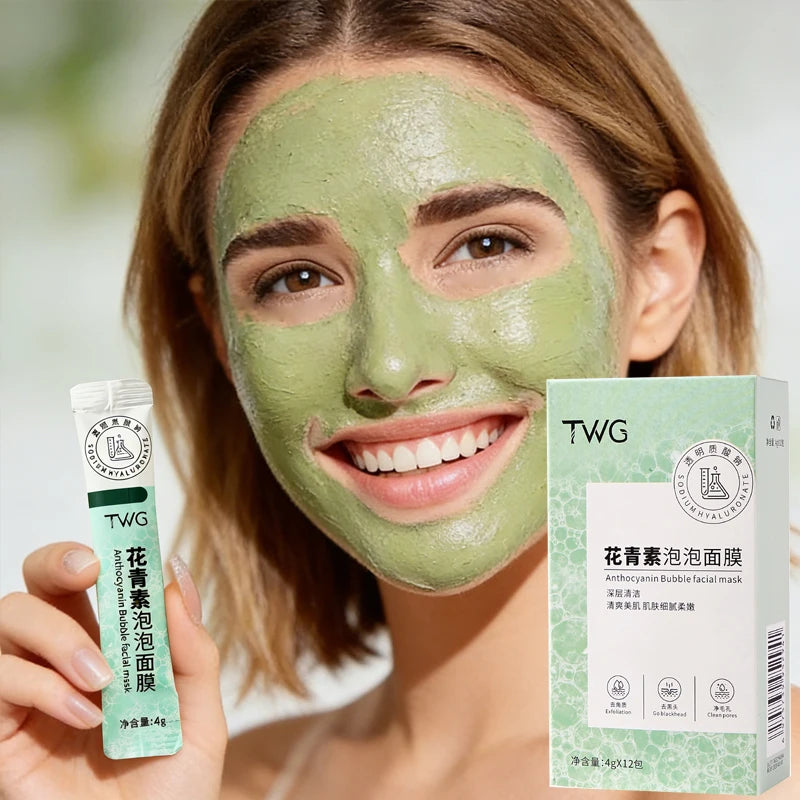 Anthocyanin Bubble Facial Mask – Deep Clean & Moisturizing 12pc Bubble Face Mask Oasis Select