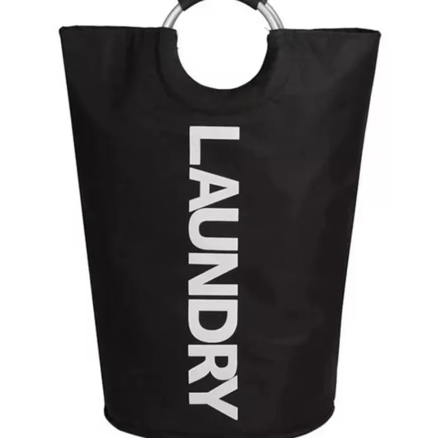 Extra-Large Waterproof Laundry Basket with Padded Handle - Foldable, Multi-Purpose Storage for Bathroom, Laundry Room, Balcony Oasis Select black