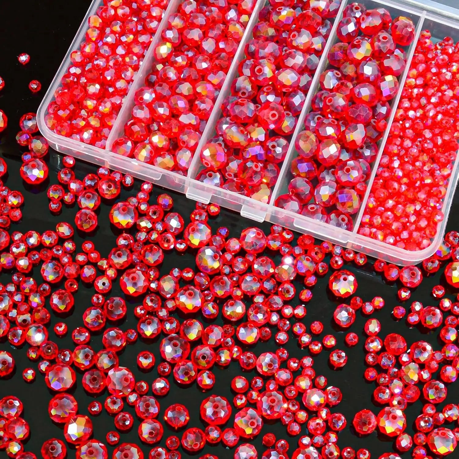 800Pcs 4/6/8/10mm Crystal Glass Beads for Jewelry Making Beads for Bracelets Necklace Pendants Making Supplies Oasis Select 3