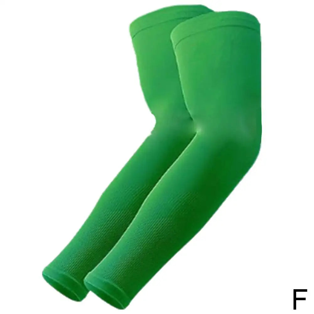 NEW Sports Arm Compression Sleeve Basketball Cycling Arm Warmer Summer Running UV Protection Volleyball Sunscreen Bands Oasis Select Green