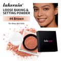 Loose Baking&Setting Powder and Puff Long Lasting Waterproof Oil Control Matte Setting Powder Natural Brightening Face Cosmetics Oasis Select 4Brown and puff