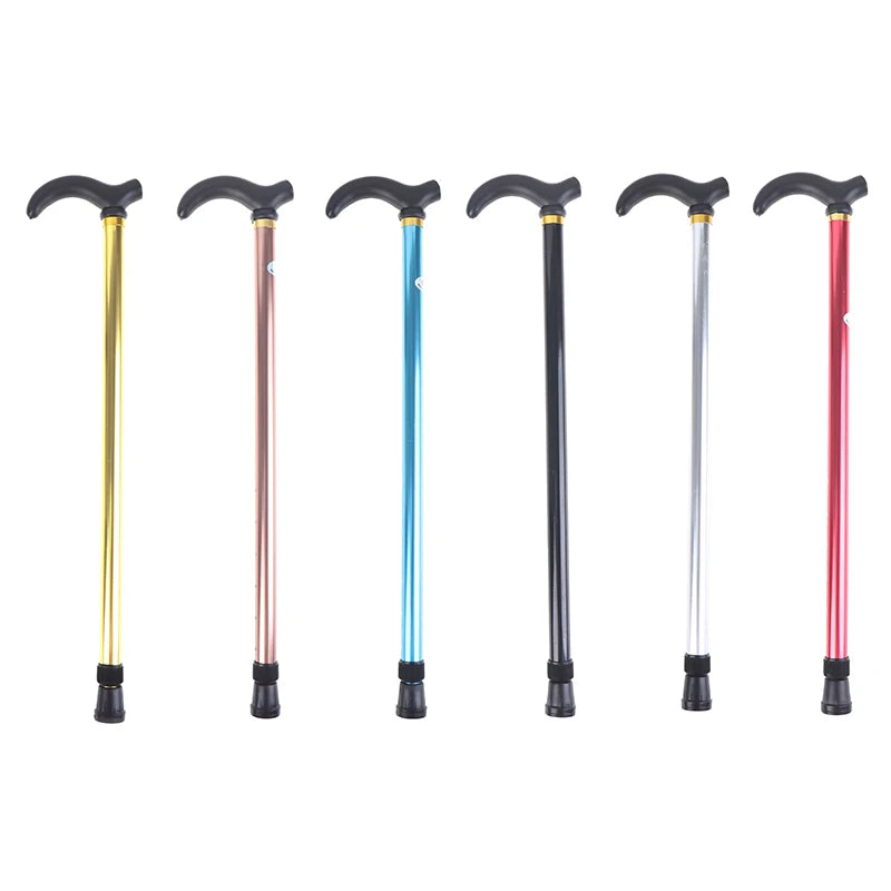 1PC 75-90cm Aluminum Alloy Adjustable Walking Stick 2 Section Stable Anti-Skid Crutch Old Man Hiking Cane Height Oasis Select