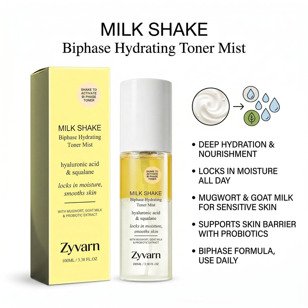 Zyvarn Biphase Hydrating Toner Spray – Hyaluronic Acid & Squalane