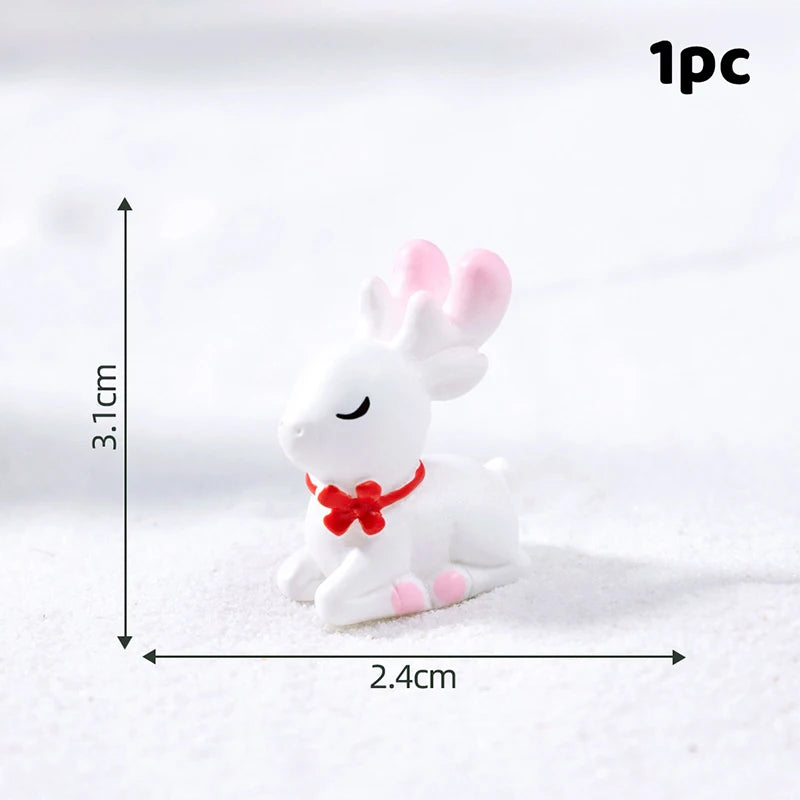 Resin Miniatures Christmas Decorations Snowman Santa Claus Christmas Tree Reindeer Figurines Ornaments New Year Child Gifts Oasis Select A3
