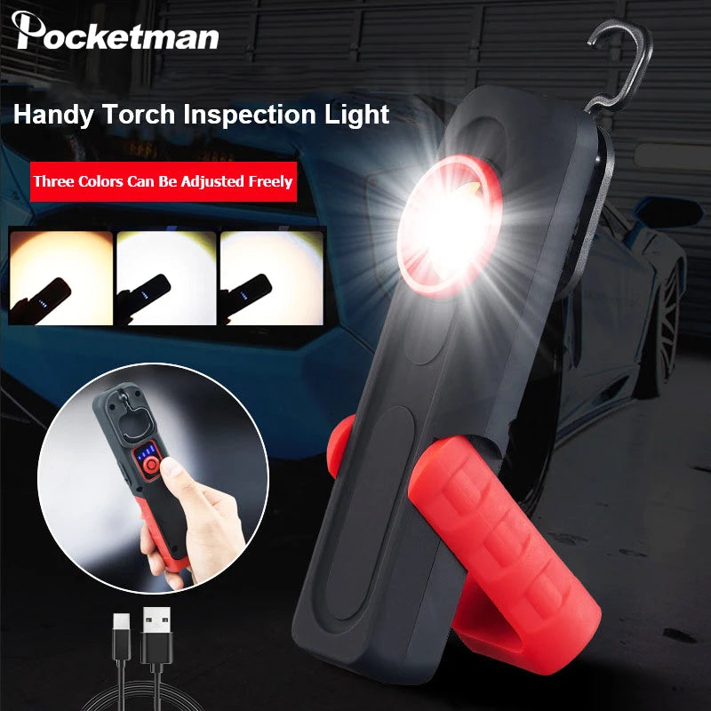Pocketman COB+LED Work Light Portable Flashlight Camping Light Rechargeable Work Lamp Auto Repair Light Inspection Light Oasis Select