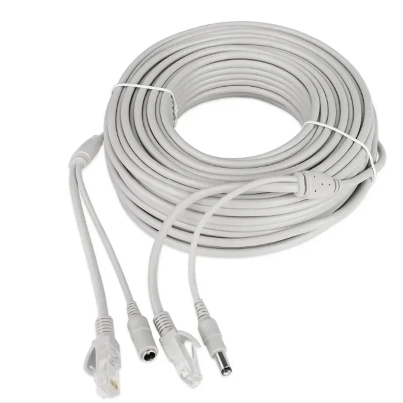 30m 20m 15m 10m 5m RJ45 + DC Power CCTV Network Lan Cable Ethernet Cable Network Cable Power Supply Two In One For IP Camera Oasis Select