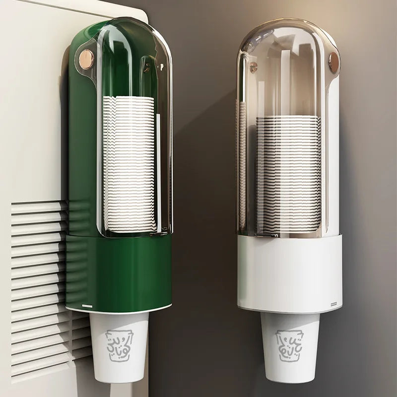 No-Drill Wall-Mounted Disposable Cup Dispenser | Dustproof Holder