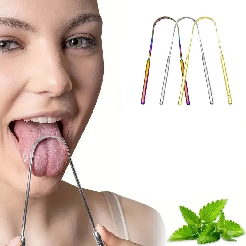 U Shape Tongue Scraper Oral Care Tools Stainless Steel Clean Mouth Clean Tongue Brush Bad Breath Tongue Tongue Cleaner Oasis Select