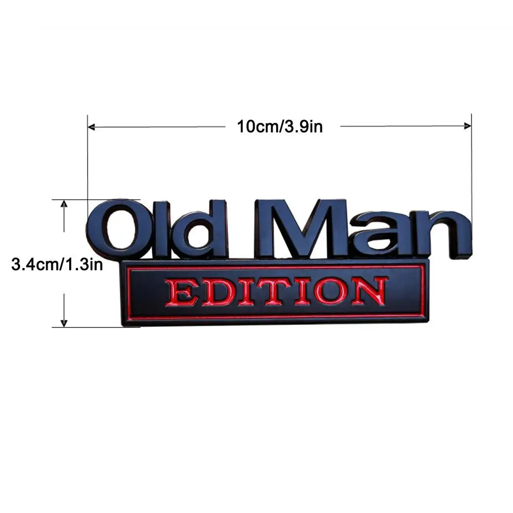 3D Metal Old Man Edition Car Emblem Sticker | Retro Auto Decal