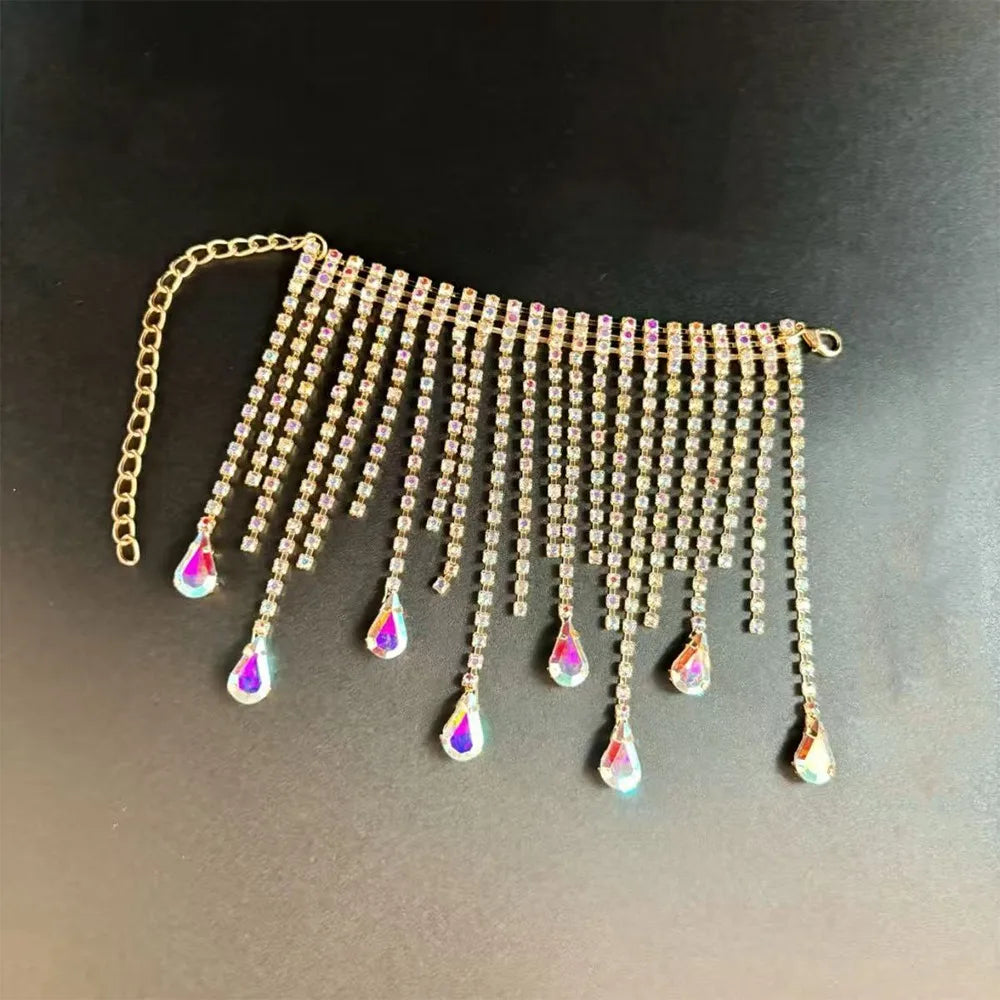 Crystal Rhinestone Fringe Bottle Cover – Elegant Tassel Chain
