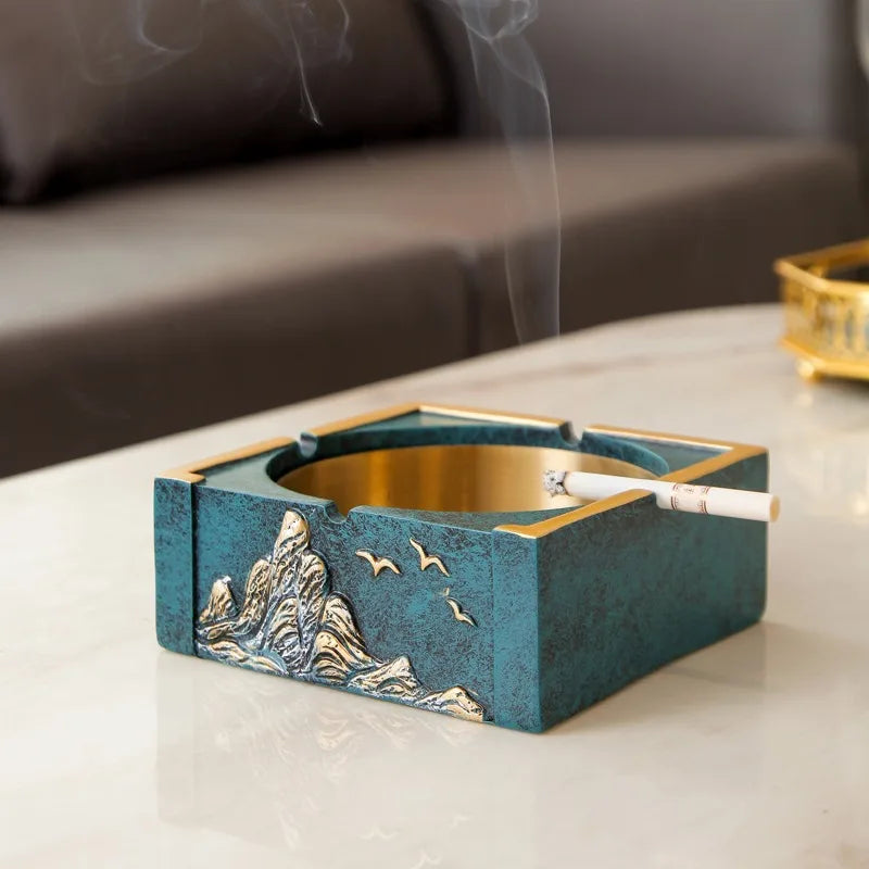 New Chinese Style Ashtray Zen Inspired Creative Personality Trendy Home Living Room Coffee Table Niche High-end Decoration Oasis Select