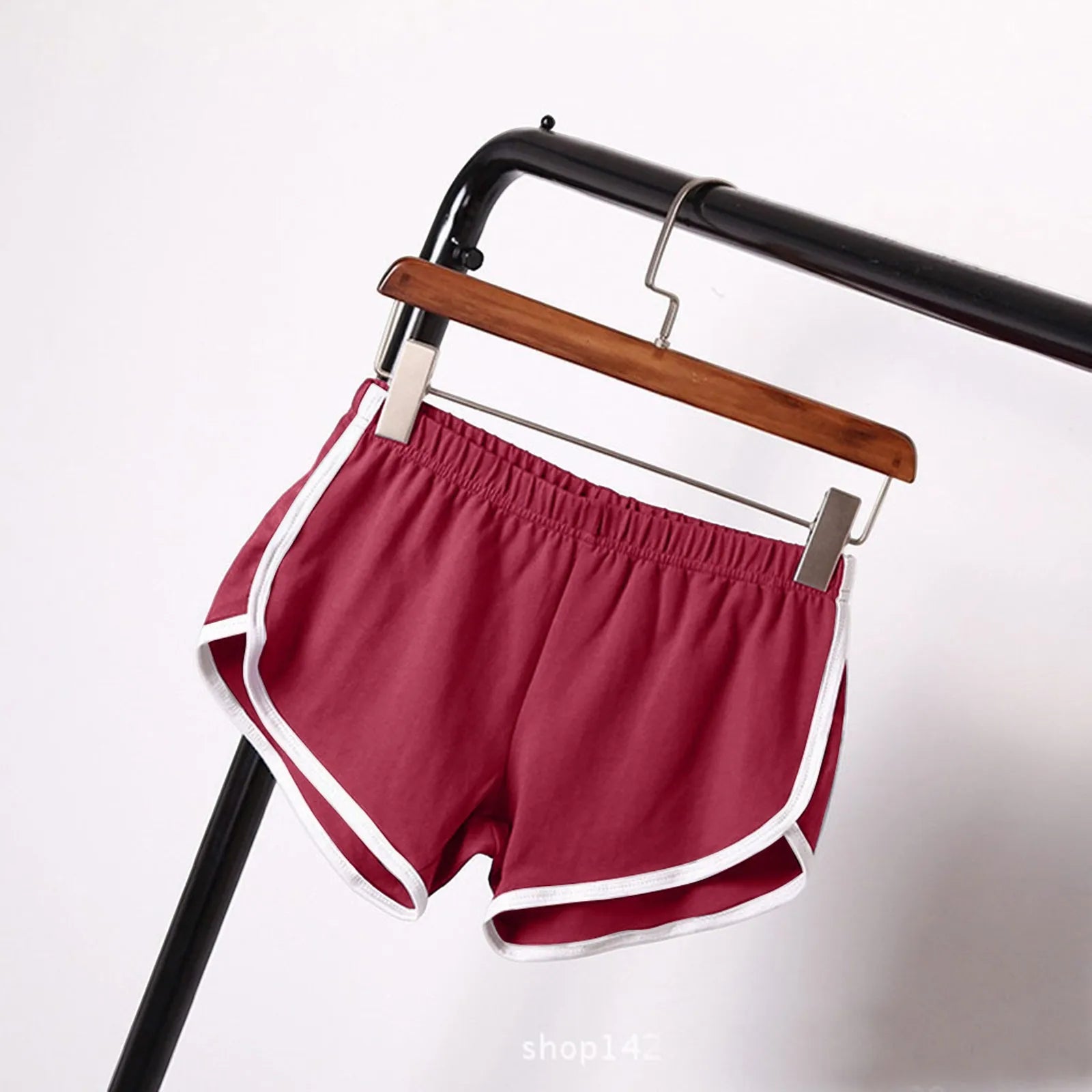 Sports Shorts Women Summer New Candy Color Anti Emptied Skinny Shorts Casual Lady Elastic Waist Beach Correndo Short Pants Oasis Select Wine L