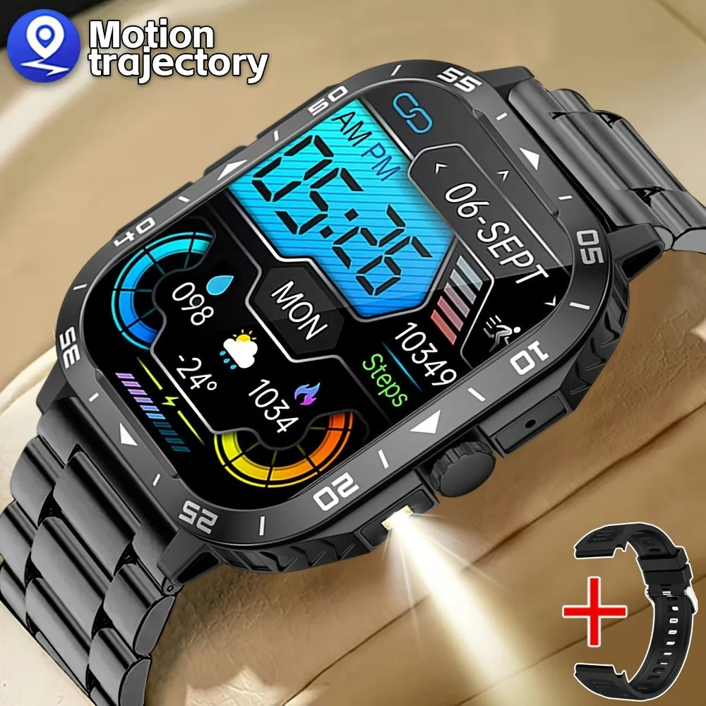 Outdoor Sports Smartwatch – Wireless Calls, Multi-Sport Modes