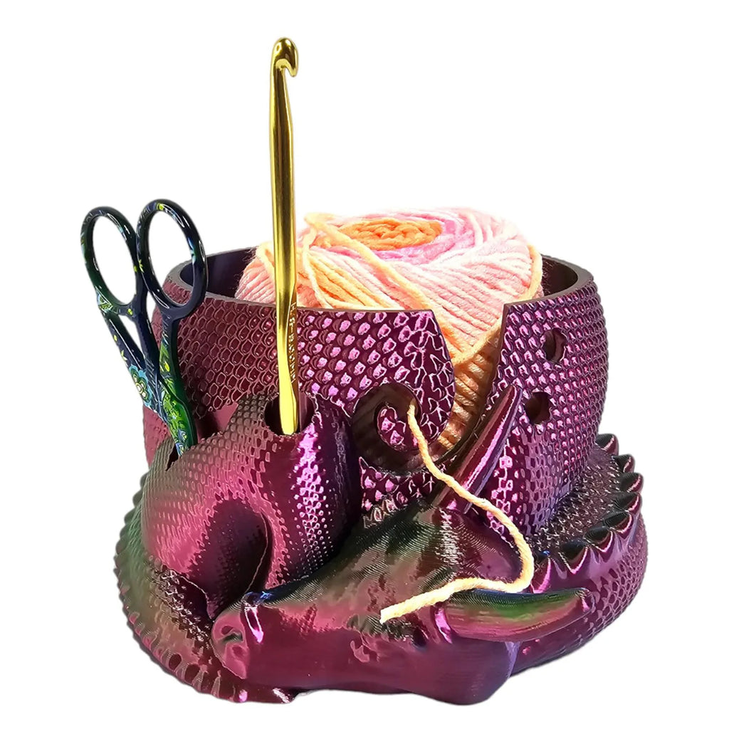 3D Printed Dragon Yarn Bowl – Knitting & Crochet Organizer Yarn Bowl Organizer Oasis Select Wine One Size