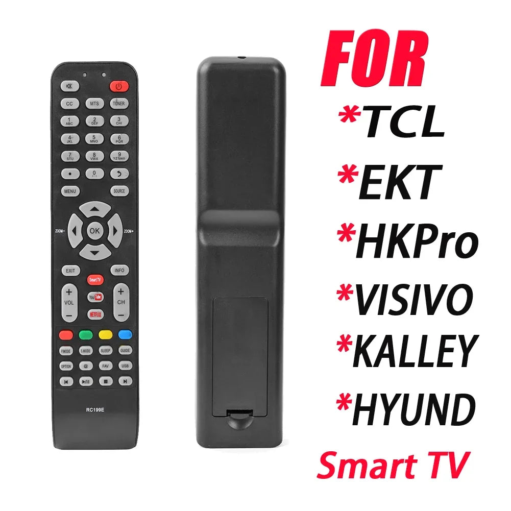 Plastic Television Remote Control Replacement Parts Smart Television Remote Control Accessories for TCL/HYUNDAI/EKT/HKPro/VISIVO Oasis Select