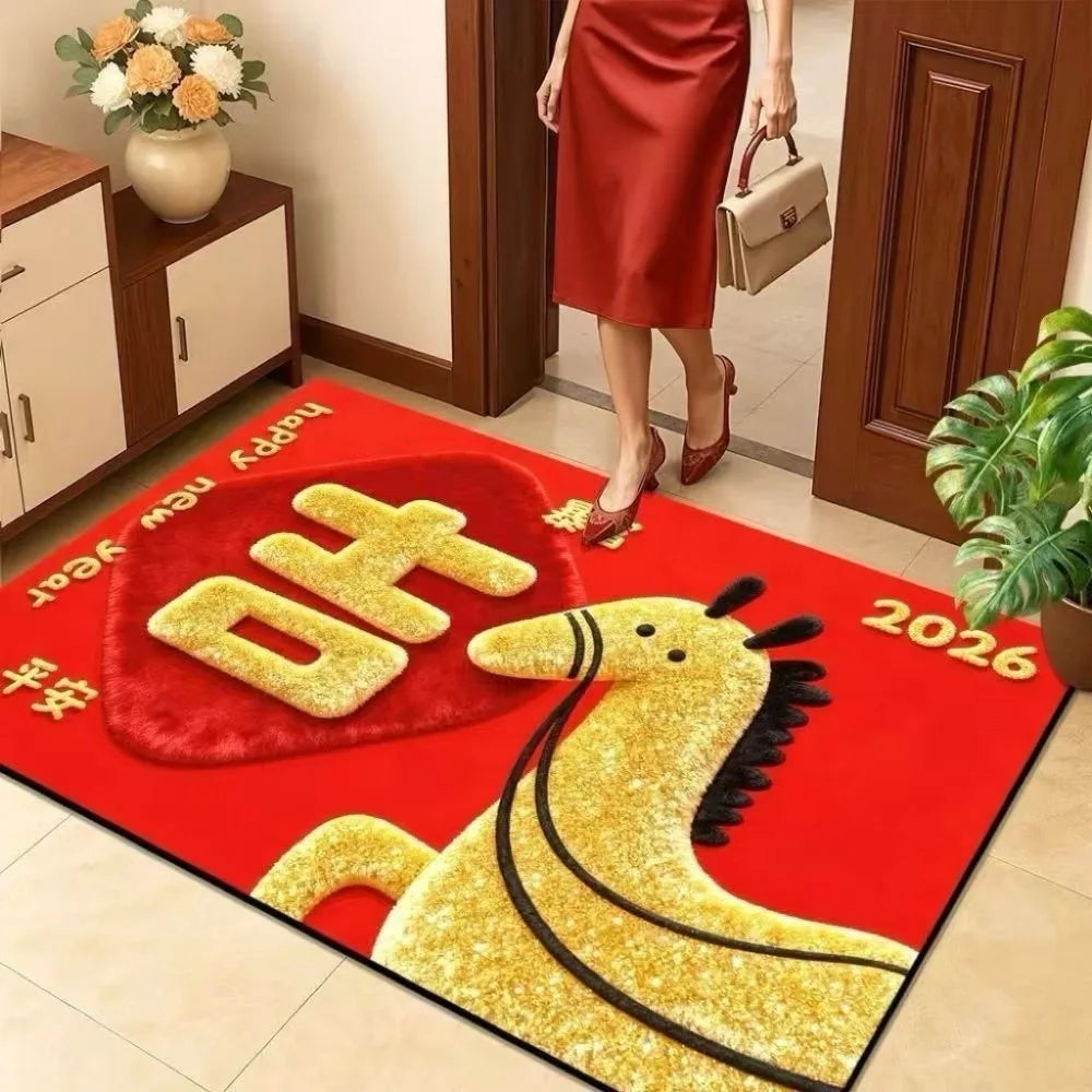 2026 New Year Horse Door Mat – Anti-Slip Quick Dry Rug