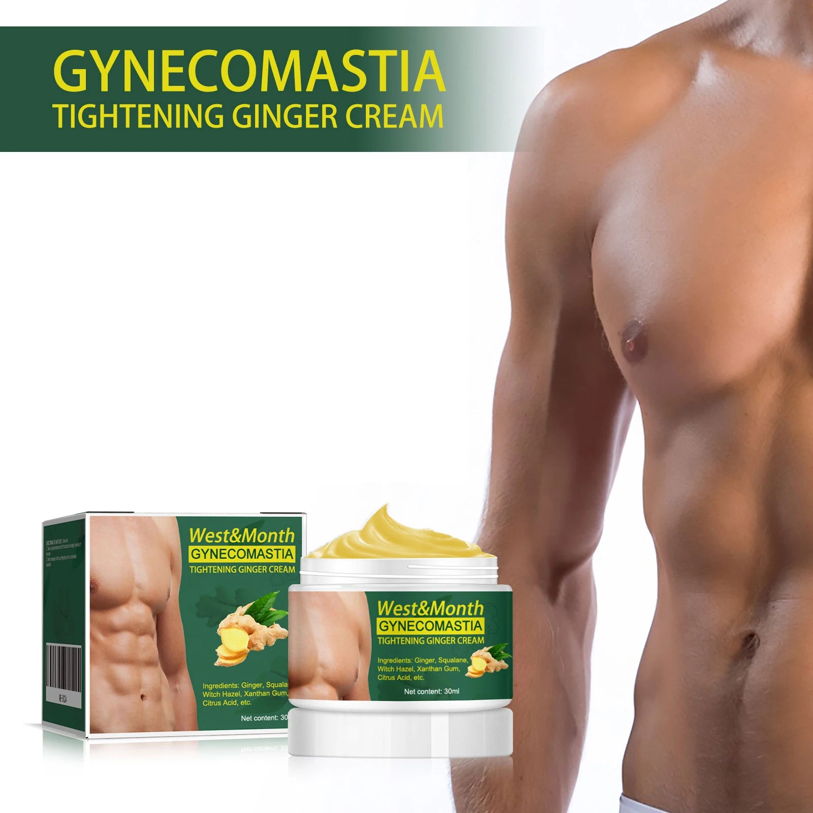 Men's Chest Firming Cream – Lightweight Daily Nourishing Formula Men's Body Cream Oasis Select