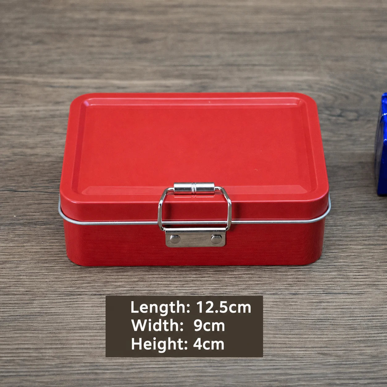 Solid Color Flip Cover Buckle Iron Box with Lid Fishing Craft Storage Tin Durable Metal Sundries Items Organizer Case Oasis Select Red