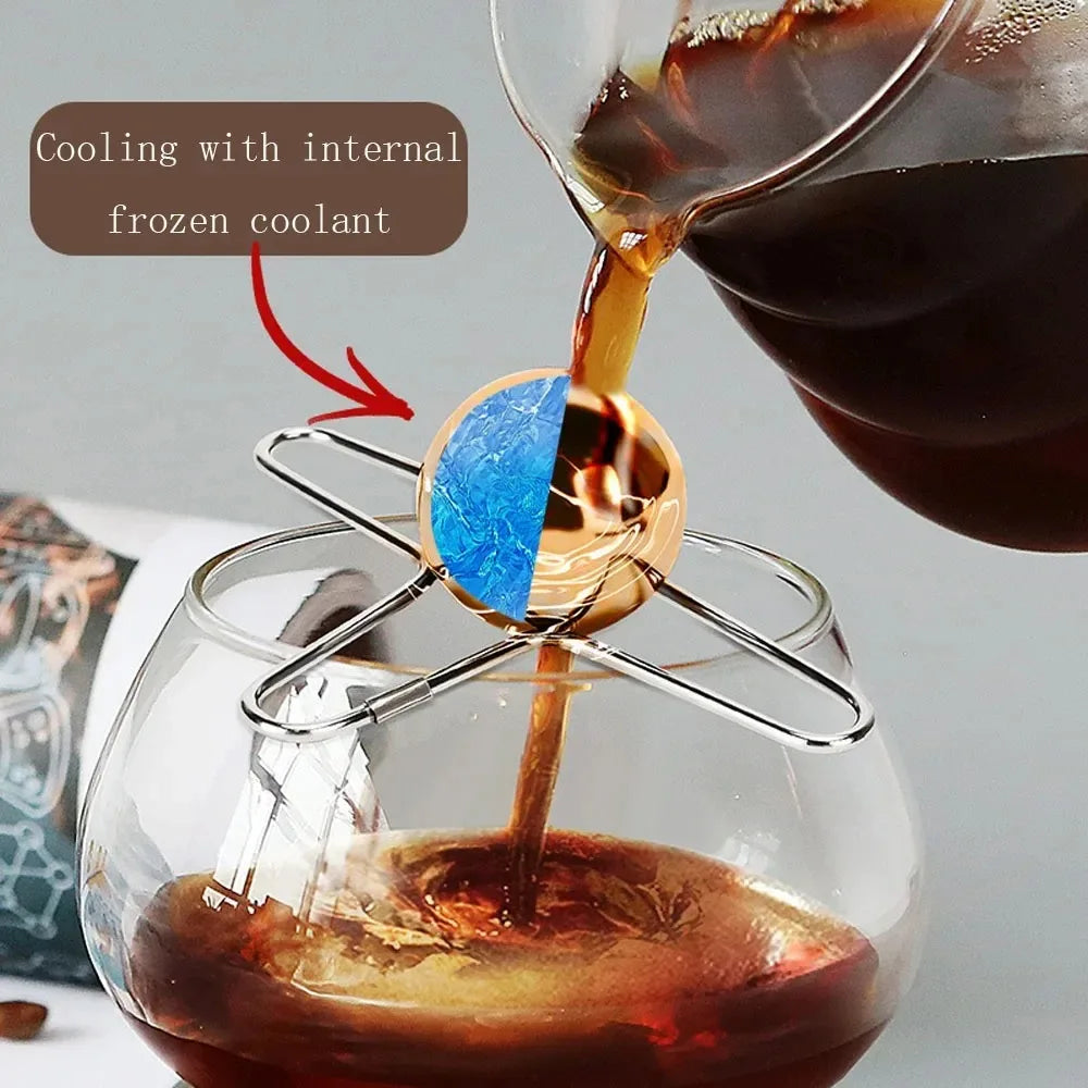 Stainless Steel Coffee Frozen Ball Reusable Cooling Coffee Tool Espresso Ice Hockey Whiskey Cocktail Cooler Retain Fragrance Oasis Select