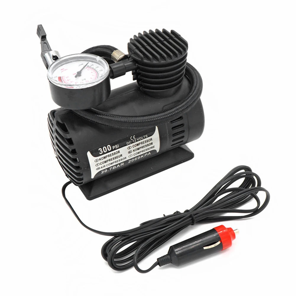 60W Electric Air Pump 12V-24V 300 PSI Car Air Compressor Portable Cigarette Lighter Inflator For Cars Bicycles Motorcycles Kay Oasis Select