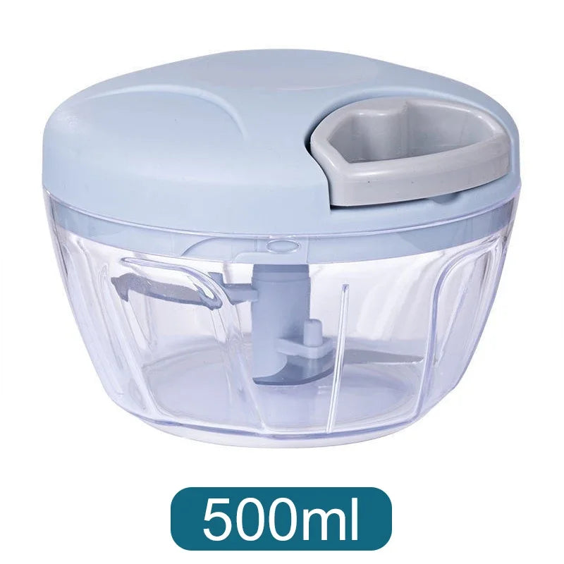 Manual Garlic Chopper 500/900ML Garlic Press Food Vegetables Cutter Meat Grinders Kitchen Gadgets Hand Mincer Garlic Masher Oasis Select Blue 500ml