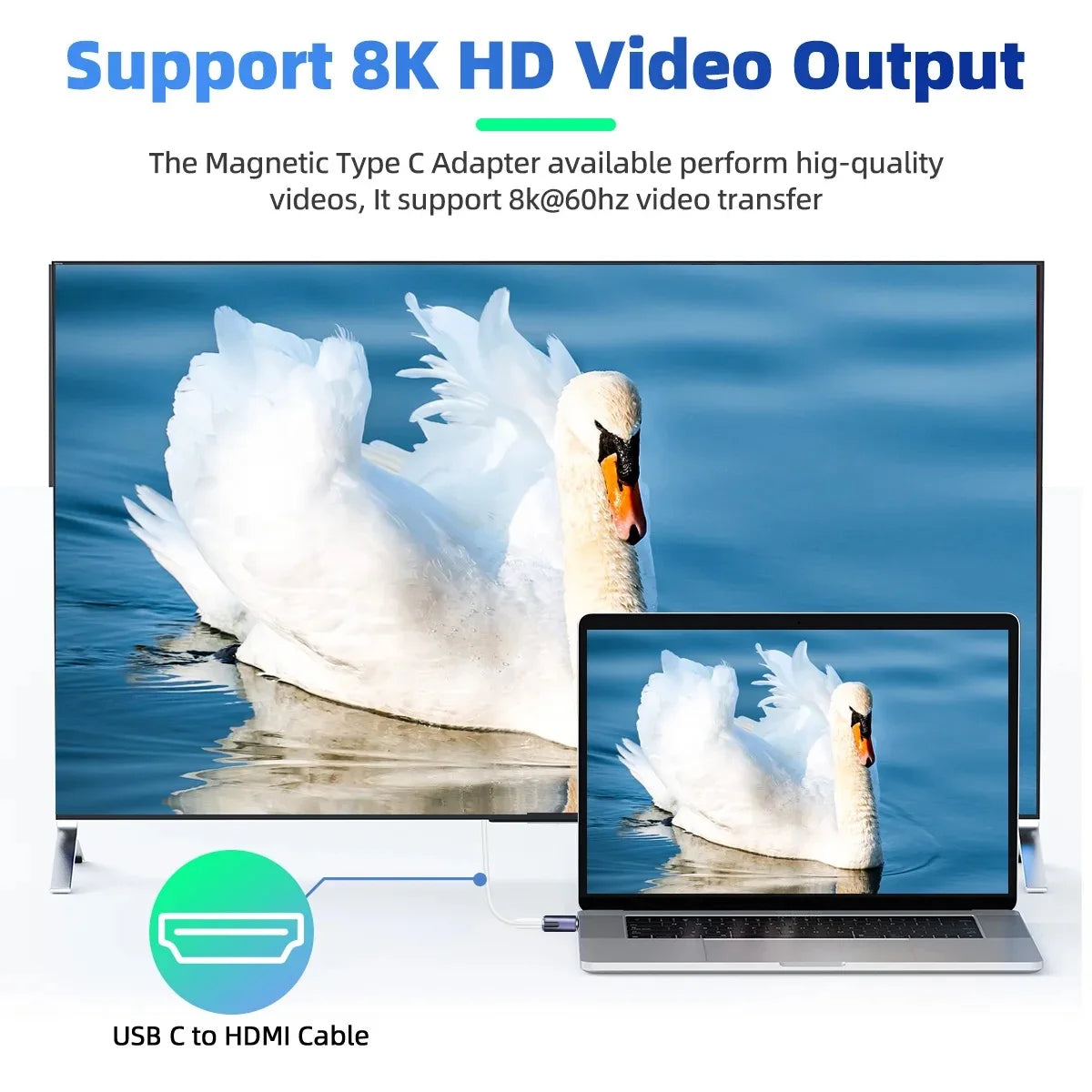 Magnetic USB-C Adapter | USB4 Thunderbolt 3, 140W, 40Gbps, 8K USB-C Magnetic Adapter Oasis Select