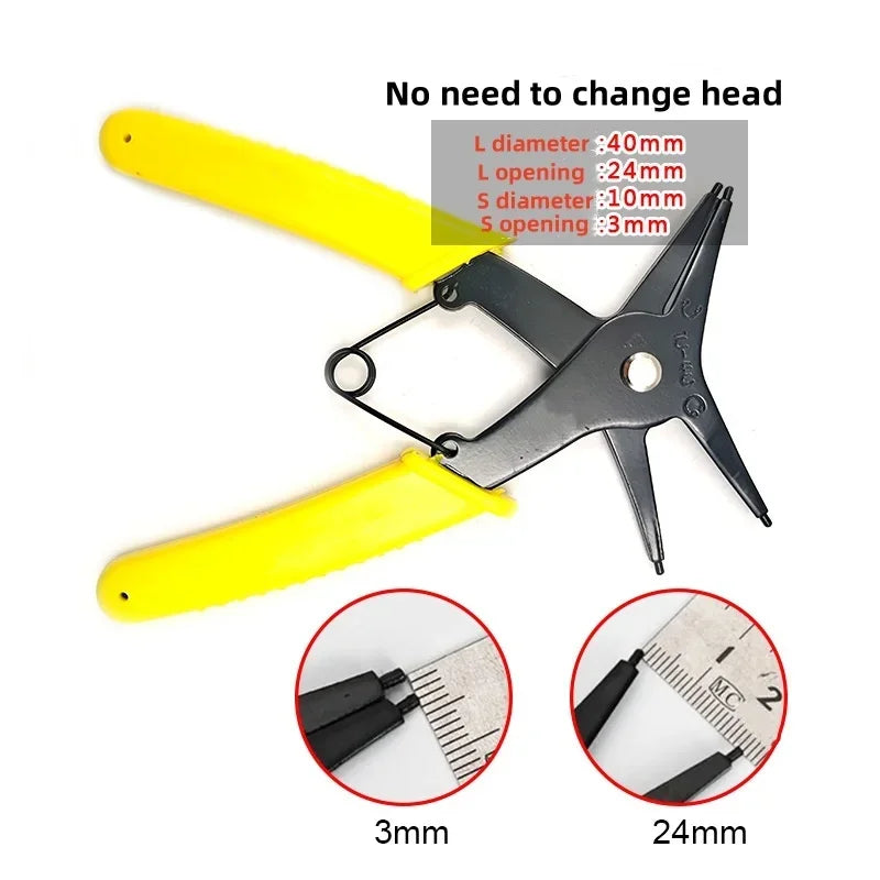 Circlip Pliers 2 in 1 Internal and External Dual Purpose Pliers External Spring Pliers Large Retaining Ring Removal Tool 1pcs Oasis Select