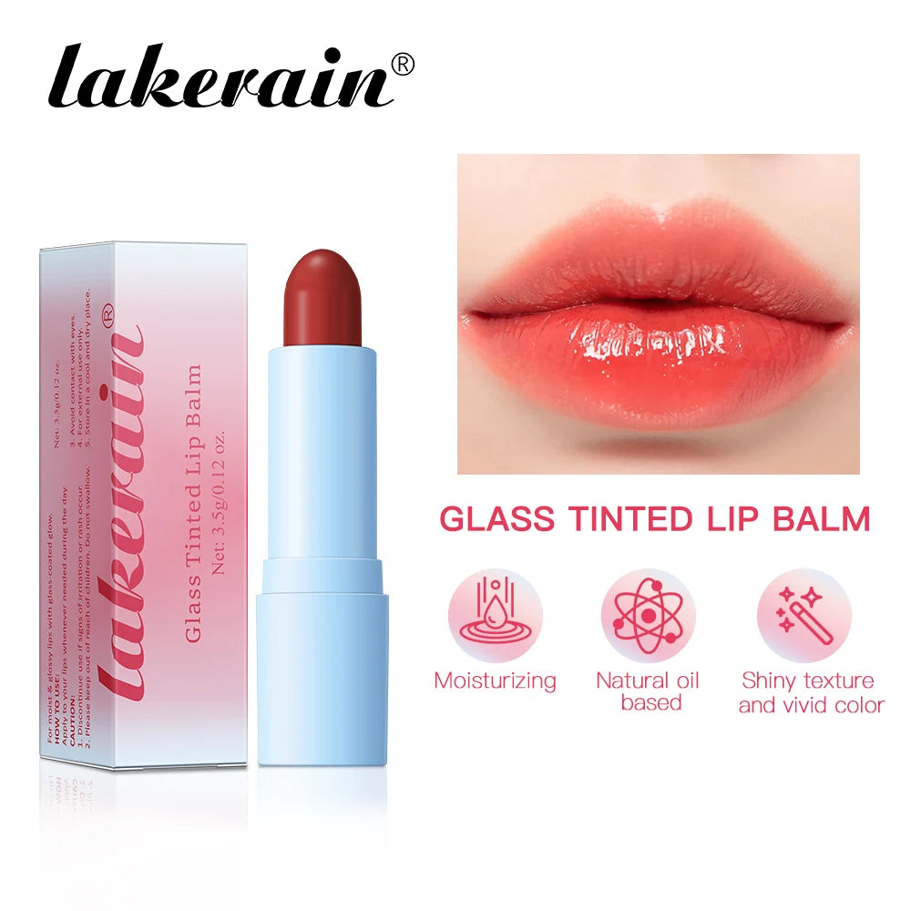 Glass Tinted Lip Balm Light Cherry Red Orange Glow Moisturizing Vegetarian Lip Balm With Bright Clear Color Korea Lip Cosmetics Oasis Select