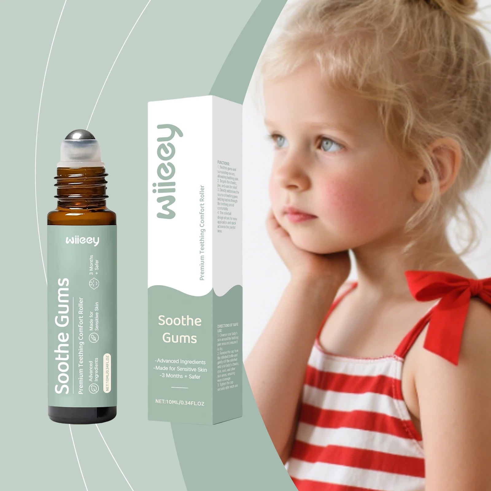 Baby Teething Comfort Roller - Relieves Gum Discomfort, Gentle Care for Little Ones, Parent-Approved Oasis Select