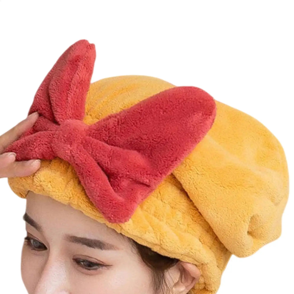1PC Dry Hair Towel Quick-Drying Hair Cap Shower Cap for Women Striped Pattern Super Absorbent Bath Accessories Hair Bonnets Oasis Select Red